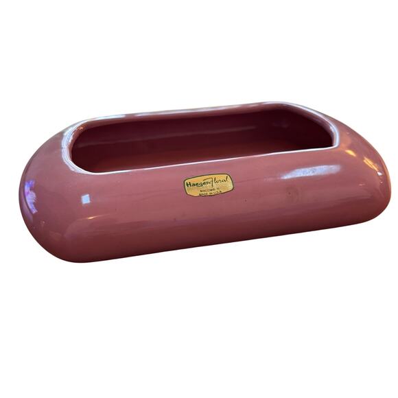 Haeger Floral pink ikebana planter flower pot decorative pottery Macomb IL USA - Picture 2 of 7